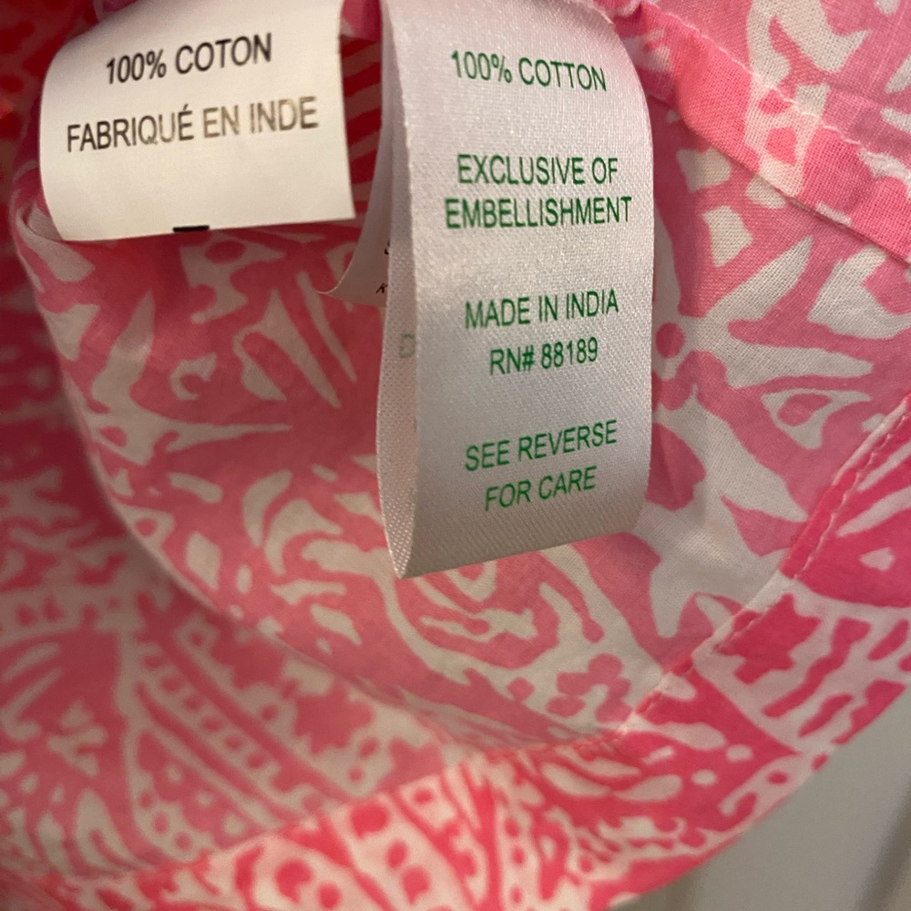 Lilly Pulitzer Patterned Pink Coral tunic size Large Excellent Condition - Picture 4 of 7
